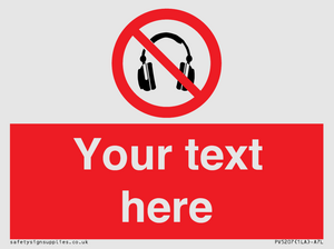 Custom No Headphones Sign